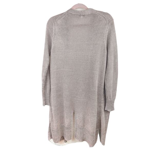 Women's Open Front Cardigan Sweater White and Warren Long Sleeve in Tan Size M - Picture 2 of 8